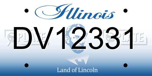 DV12331 Illinois License Plate