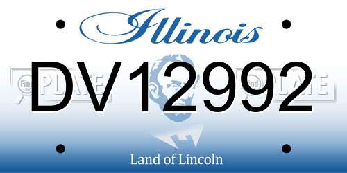 DV12992 Illinois License Plate
