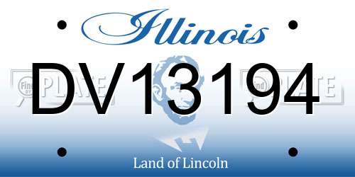 DV13194 Illinois License Plate