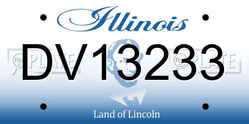 DV13233 Illinois License Plate
