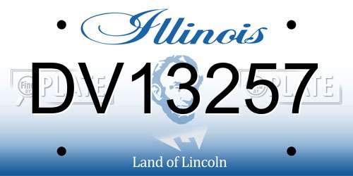DV13257 Illinois License Plate