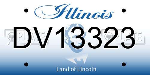 DV13323 Illinois License Plate