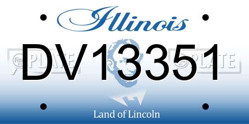 DV13351 Illinois License Plate