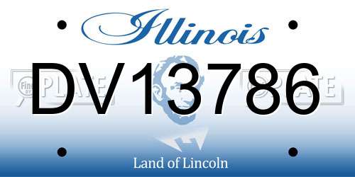 DV13786 Illinois License Plate