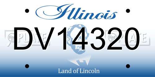 DV14320 Illinois License Plate