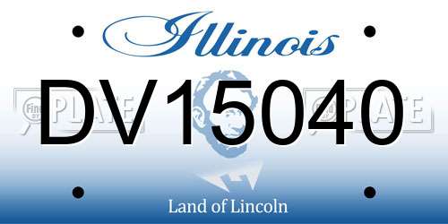DV15040 Illinois License Plate