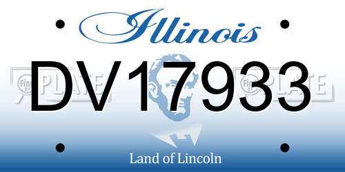 DV17933 Illinois License Plate
