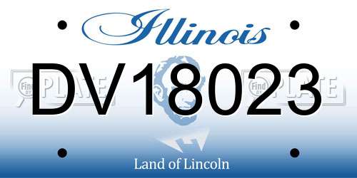 DV18023 Illinois License Plate