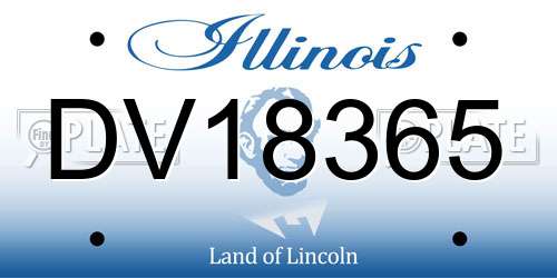 DV18365 Illinois License Plate