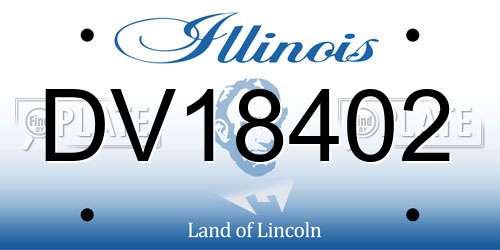 DV18402 Illinois License Plate