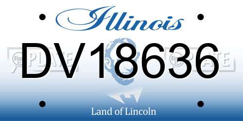 DV18636 Illinois License Plate