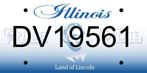 DV19561 Illinois License Plate