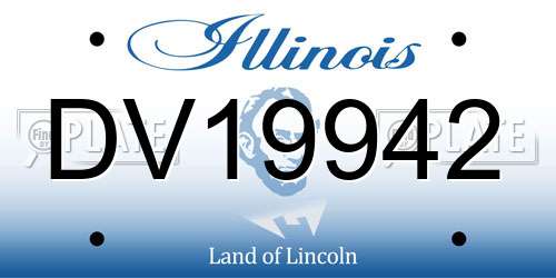 DV19942 Illinois License Plate