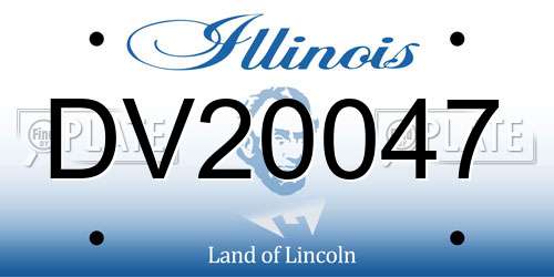 DV20047 Illinois License Plate