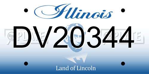 DV20344 Illinois License Plate