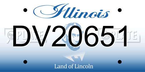 DV20651 Illinois License Plate