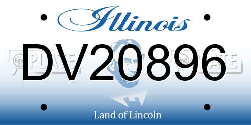 DV20896 Illinois License Plate