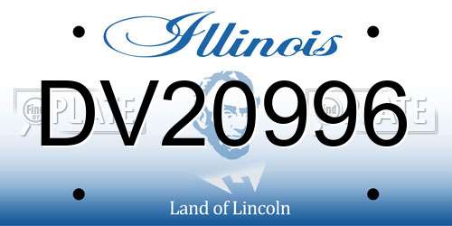 DV20996 Illinois License Plate