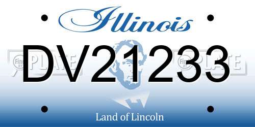 DV21233 Illinois License Plate