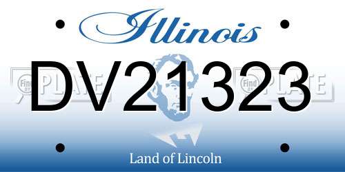 DV21323 Illinois License Plate