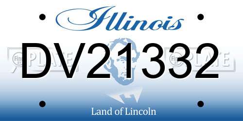 DV21332 Illinois License Plate