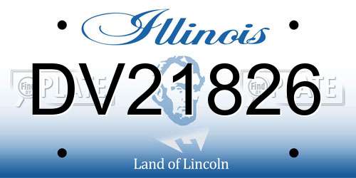 DV21826 Illinois License Plate