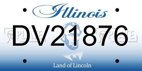 DV21876 Illinois License Plate