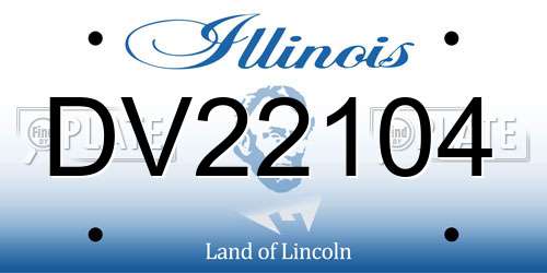 DV22104 Illinois License Plate