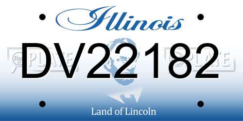 DV22182 Illinois License Plate