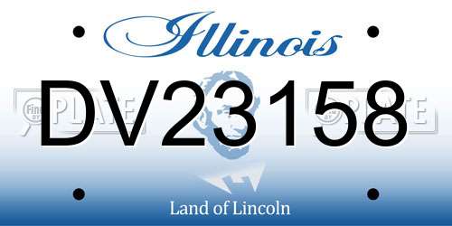 DV23158 Illinois License Plate
