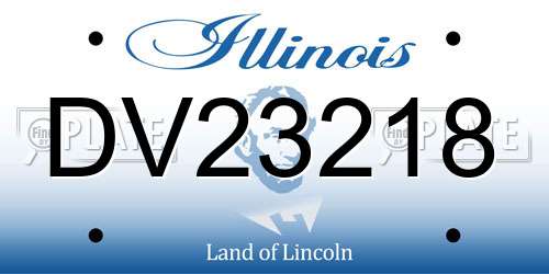 DV23218 Illinois License Plate