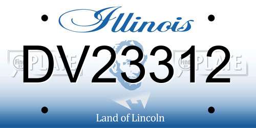 DV23312 Illinois License Plate