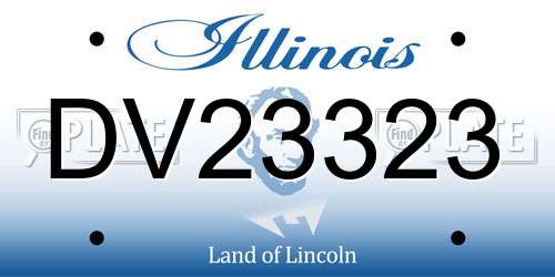 DV23323 Illinois License Plate