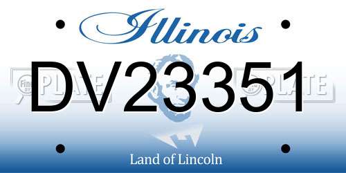 DV23351 Illinois License Plate