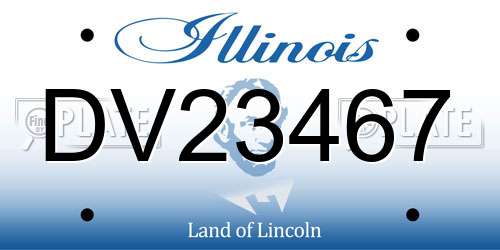 DV23467 Illinois License Plate