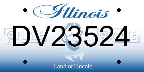 DV23524 Illinois License Plate
