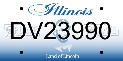 DV23990 Illinois License Plate