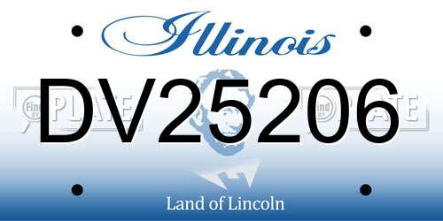 DV25206 Illinois License Plate
