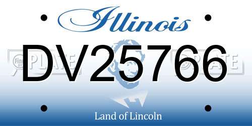 DV25766 Illinois License Plate