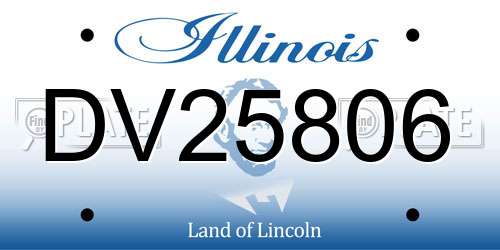 DV25806 Illinois License Plate