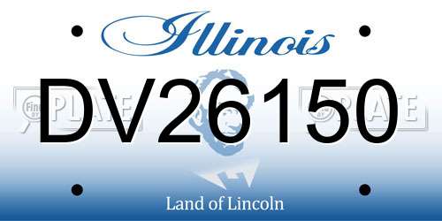 DV26150 Illinois License Plate