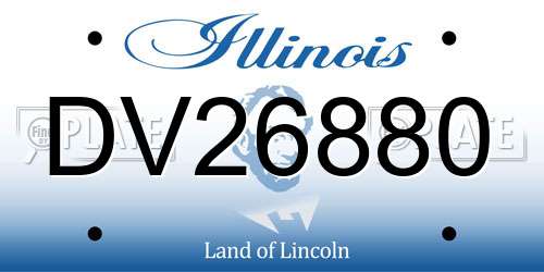 DV26880 Illinois License Plate