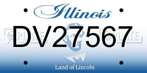 DV27567 Illinois License Plate