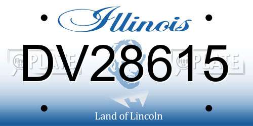 DV28615 Illinois License Plate