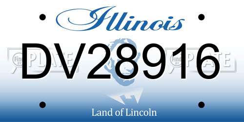 DV28916 Illinois License Plate
