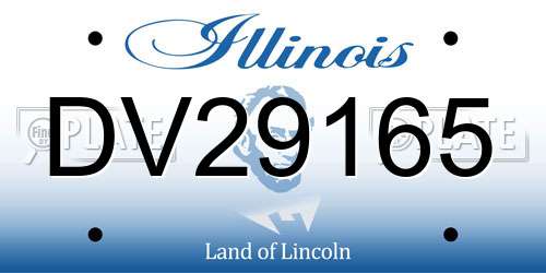 DV29165 Illinois License Plate