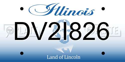 DV2I826 Illinois License Plate