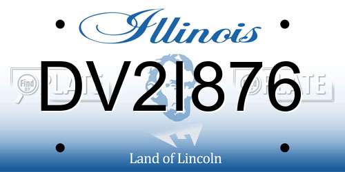 DV2I876 Illinois License Plate