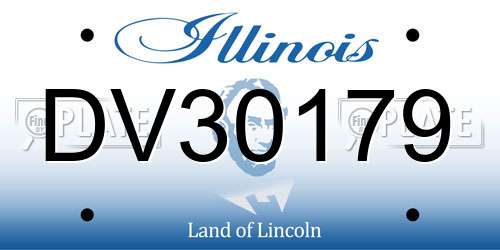 DV30179 Illinois License Plate