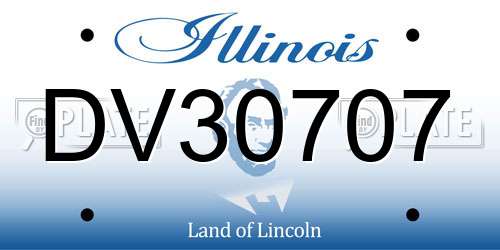 DV30707 Illinois License Plate